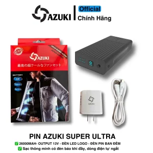 Pin Azuki Super Ultra 26000mah Siêu Trâu, Độ Bền Cao, Có Đèn Sáng Ban Đêm